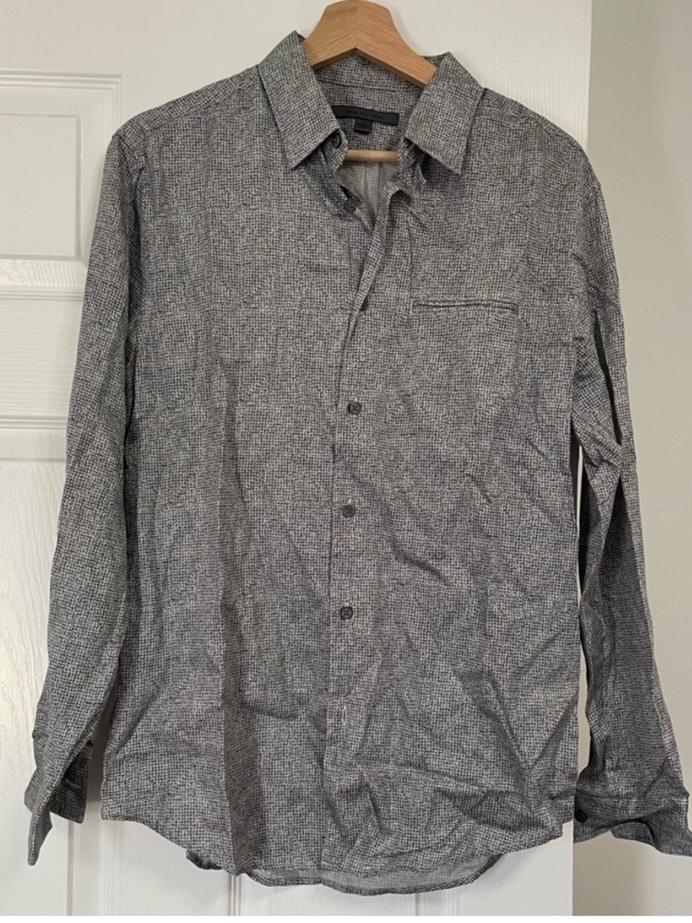 John Varvatos 100% cotton Men's Long-Sleeve Button-Up Shirt in Grey Small - Picture 3 of 6